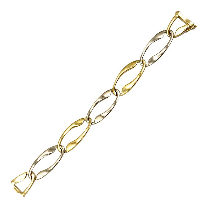 Vintage Two-Tone 18k Gold Link Bracelet