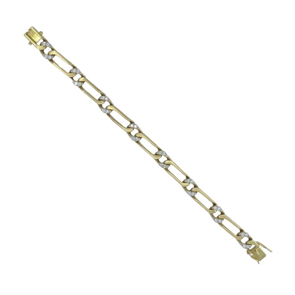 Vintage Van Cleef & Arpels 18k Two-tone Gold Diamond link Bracelet