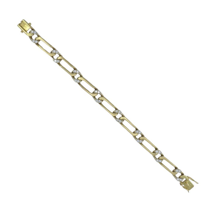 Vintage Van Cleef & Arpels 18k Two-tone Gold Diamond link Bracelet