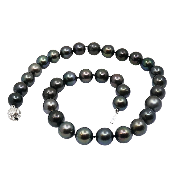 Tahitian Pearl Strand Necklace 14k Gold Clasp