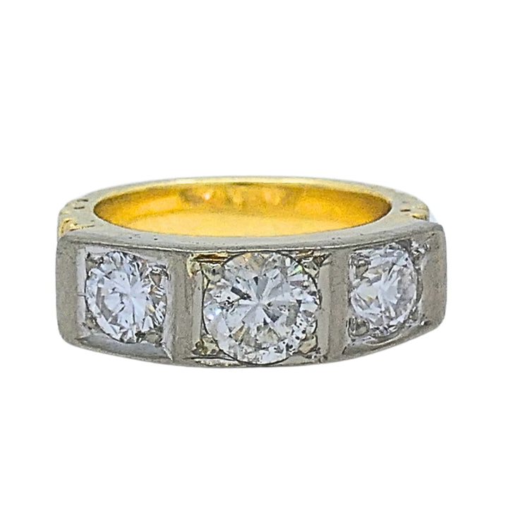 Vintage Three Stone Diamond Ring 14k Gold