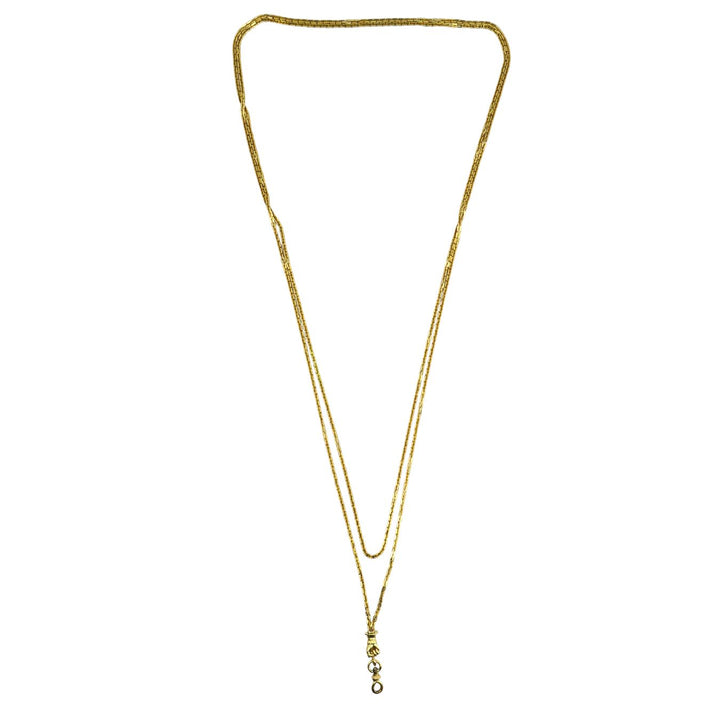 Victorian 18k Gold French Watch Chain Necklace