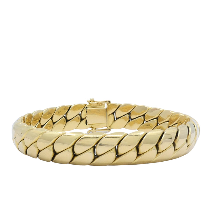Vintage French 18k Gold Woven Curb Link Bracelet