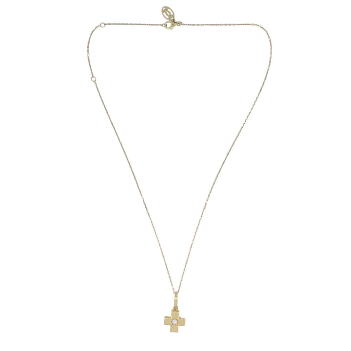 Cartier 18k Gold Diamond Cross Pendant Necklace with Certificate