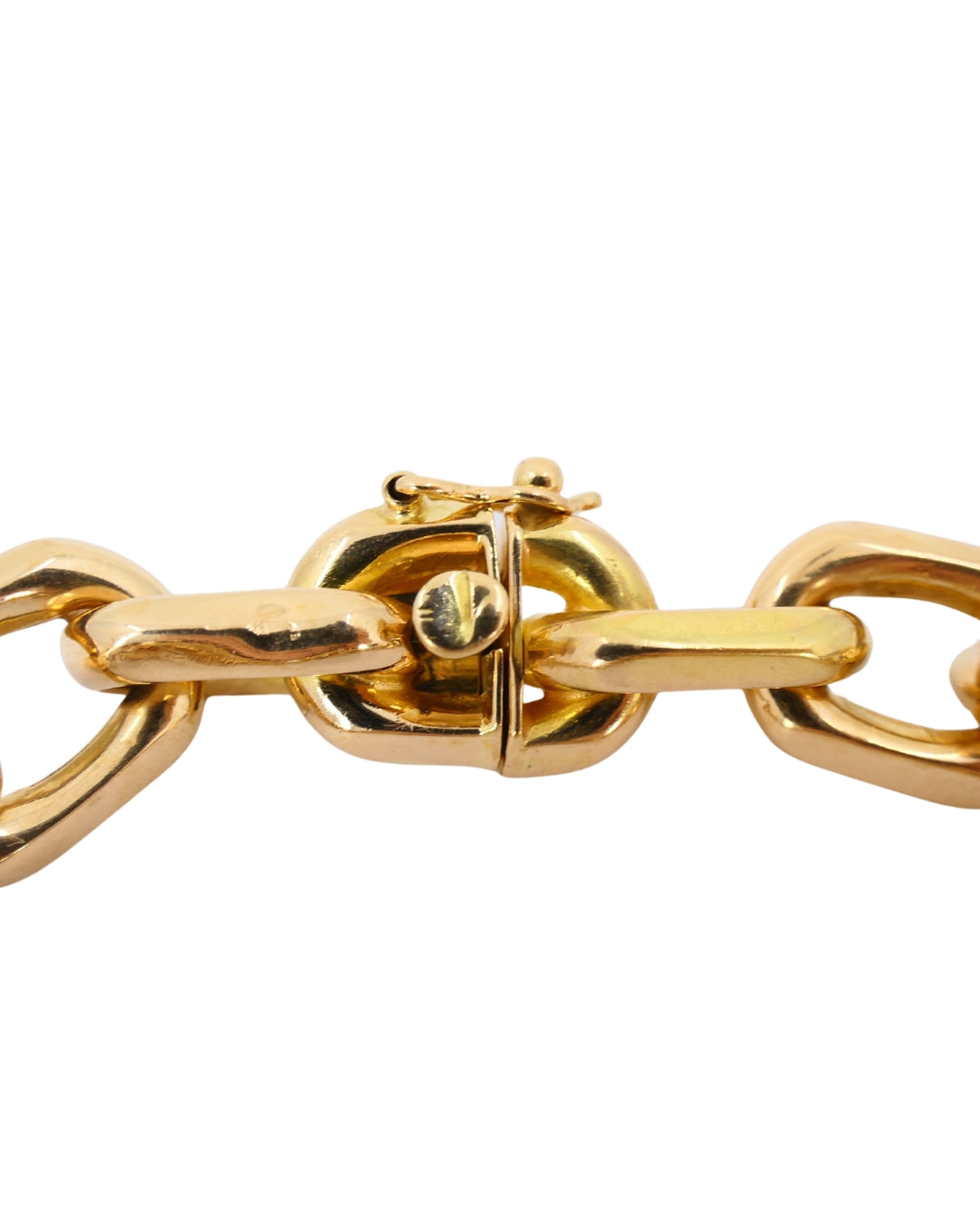 Vintage French 18k Rose Gold Chain Bracelet Rectangular Link