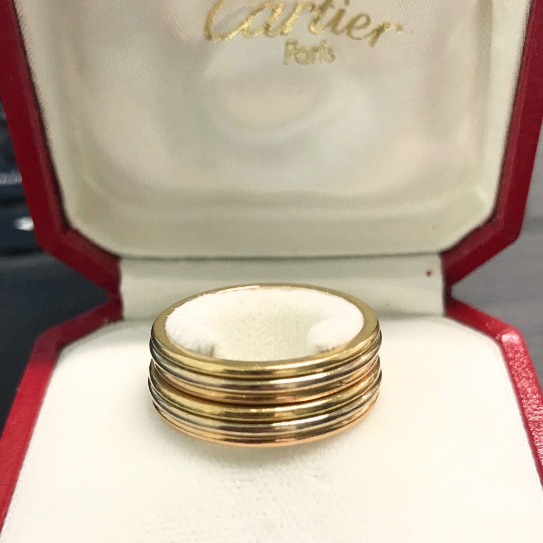 Cartier Trinity Band 18k Gold Men Rings Size 10 Original Box
