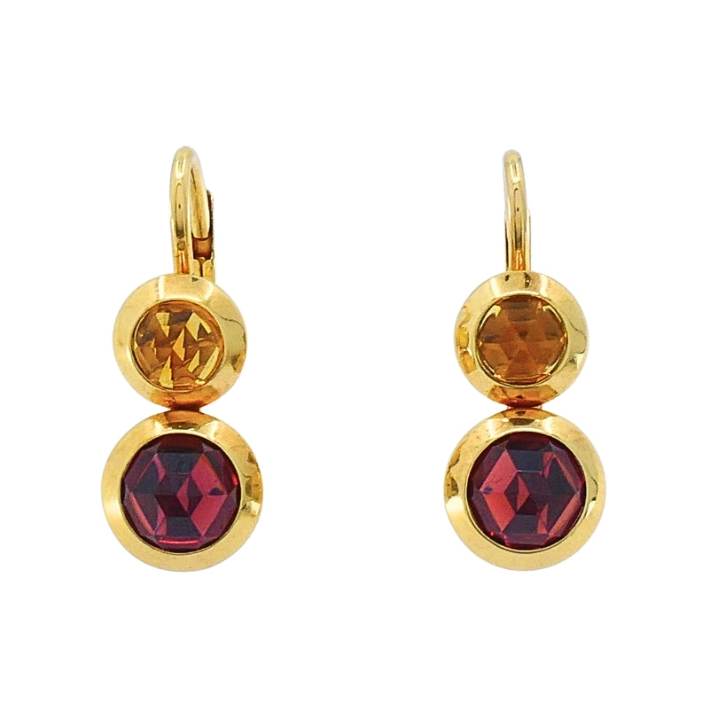 Tiffany & Co. 18k  Gold Garnet Citrine Drop Earrings
