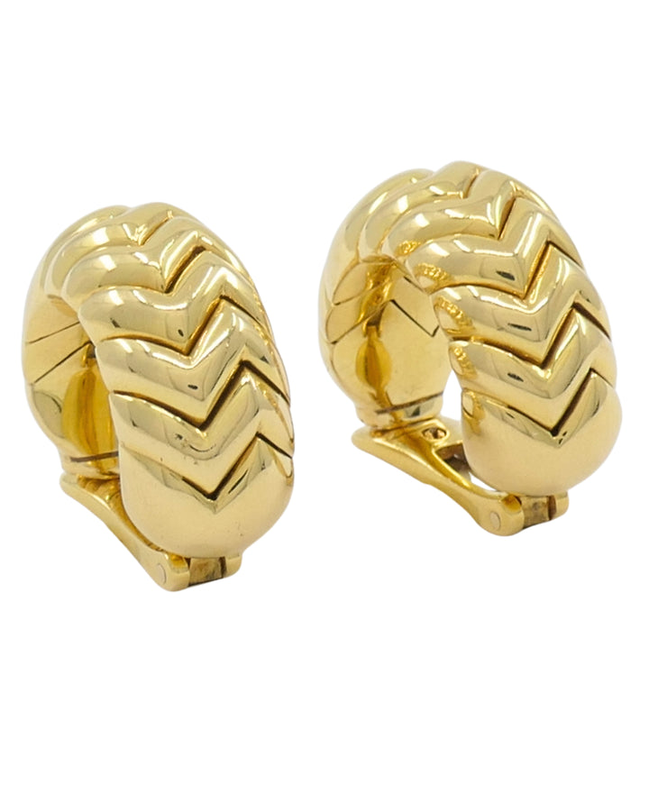 Bvlgari Bulgari Gold Earrings 18k Spiga Collection Clip-On