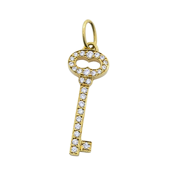 Tiffany & Co. 18k Yellow Gold Diamond Key Pendant