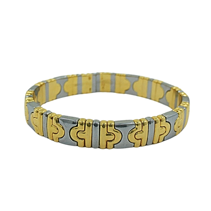 Vintage Bvlgari Bulgari Parentesi Bracelet Stainless Steel Gold
