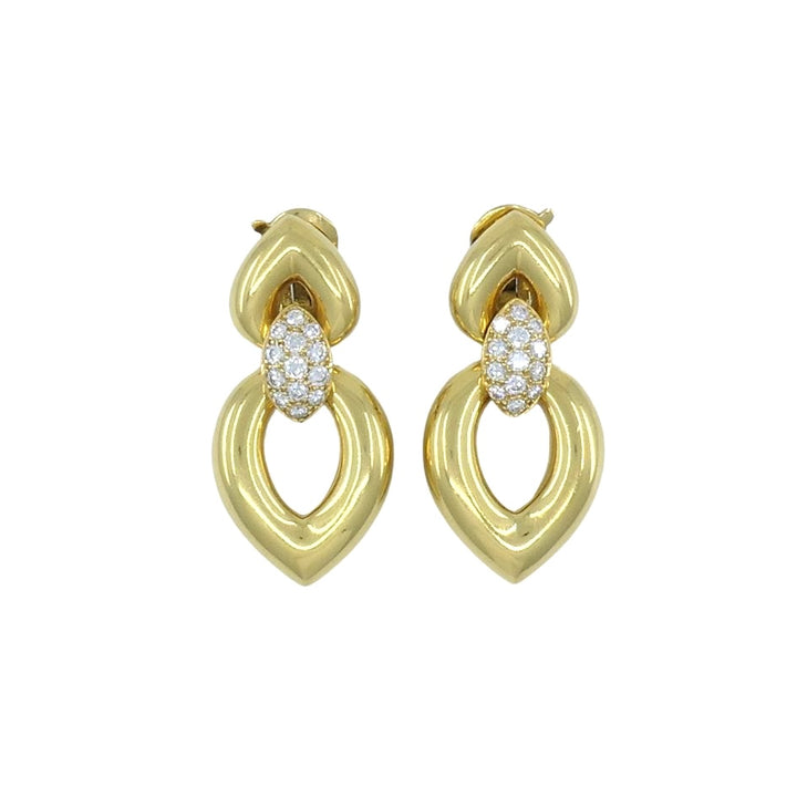 Vintage Van Cleef & Arpels Gold Diamond Drop Earrings