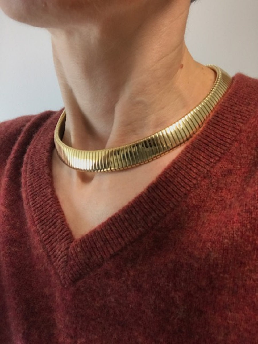 Bvlgari Bulgari Tubogas Necklace 18k Gold Steel