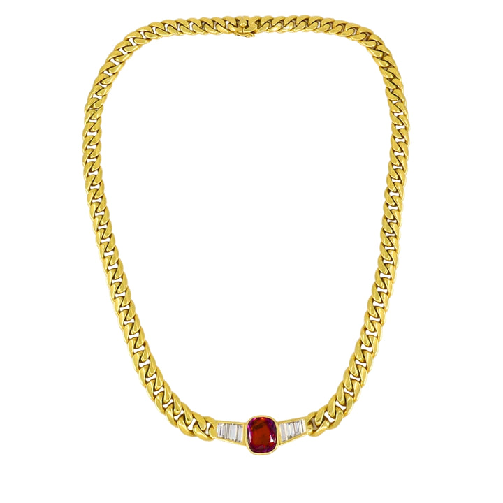 Vintage Bvlgari Bulgari Necklace Diamond Ruby 5cts