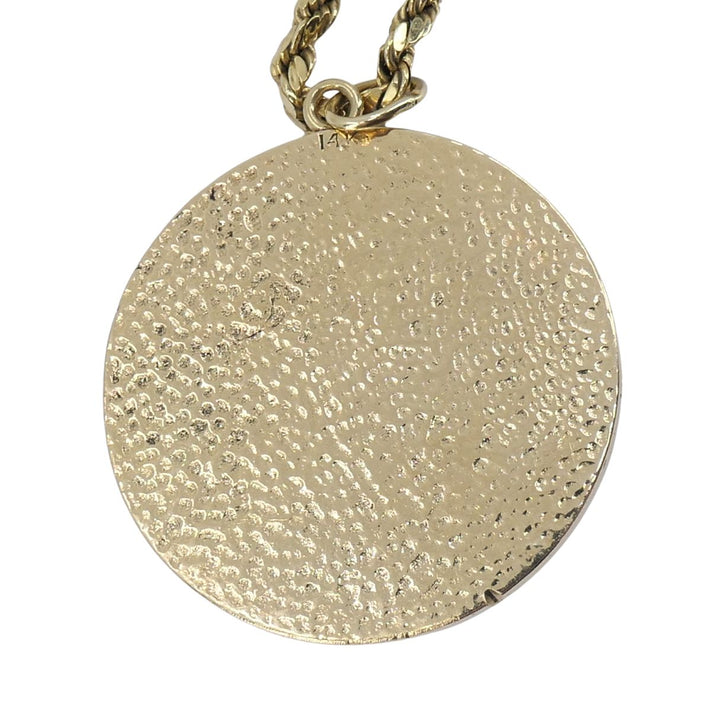 Vintage Libra 14k Gold Pendant Rope Chain Necklace
