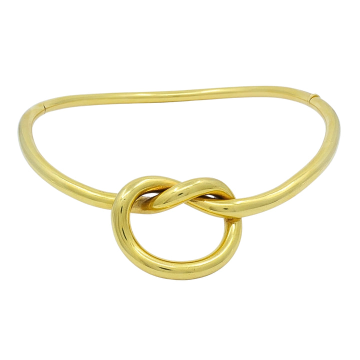 Vintage 18k Gold Love Knot Hinged Collar Necklace