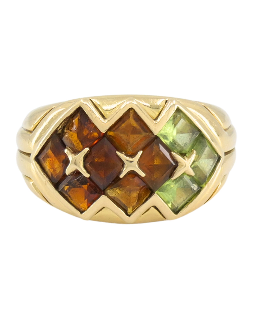 Bvlgari Bulgari Gemstone 18k Gold Cocktail Ring circa 1990s