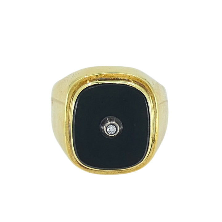 Onyx 14k Gold Men's Vintage Signet Ring