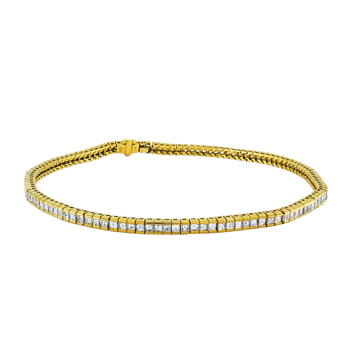 Vintage 18k Gold Diamond Tennis Bracelet, 3.79 Carats