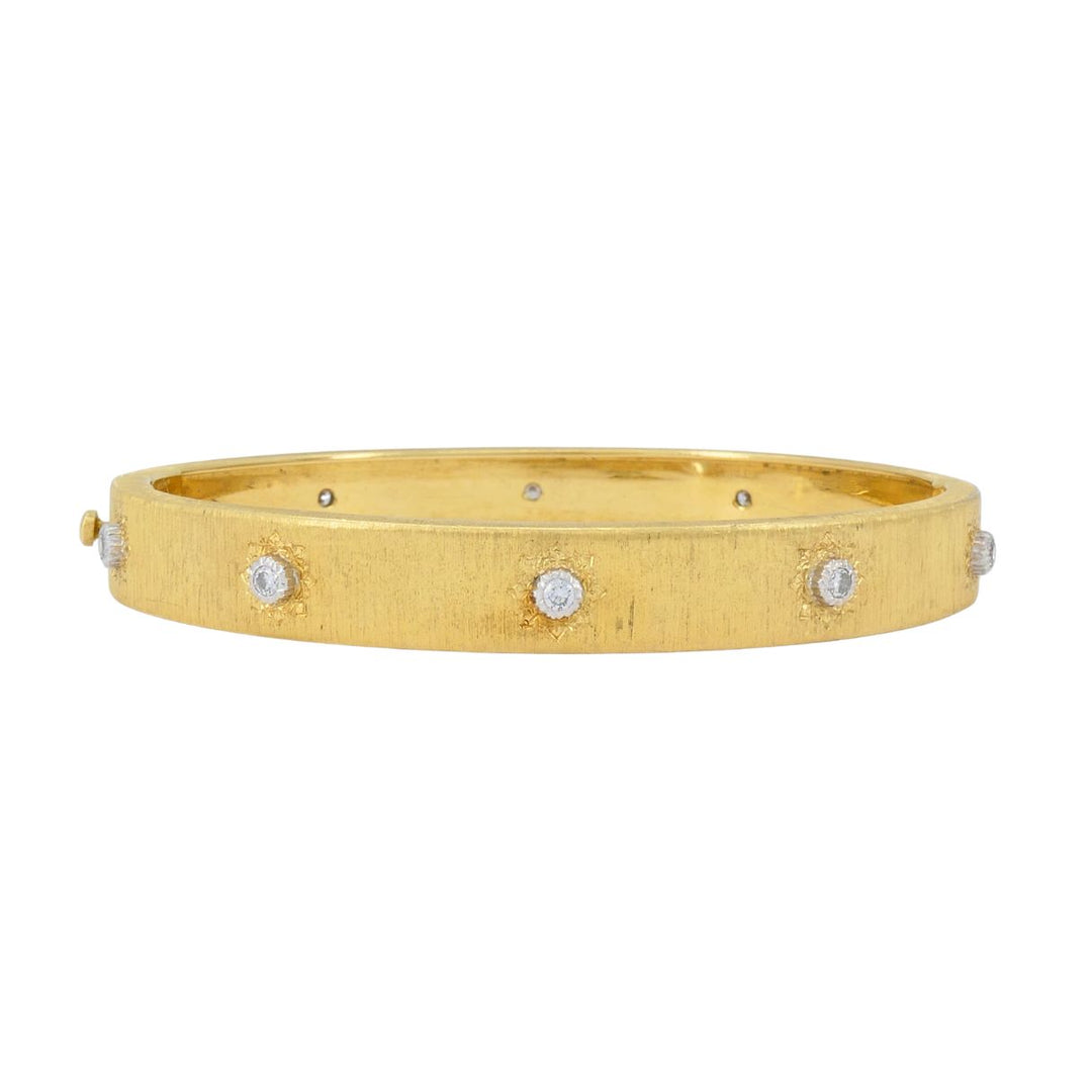 Vintage Buccellati 18k Gold Diamond Bangle Bracelet
