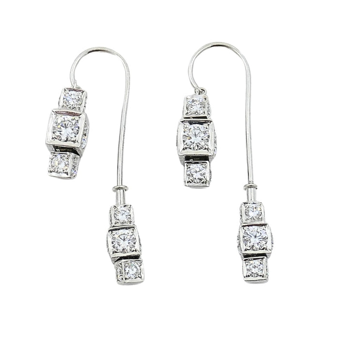 Michael B.  Platinum Sugar Cubes Earrings