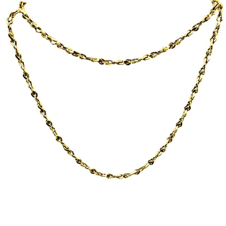 Vintage 14k Gold Swirl Link Chain Necklace