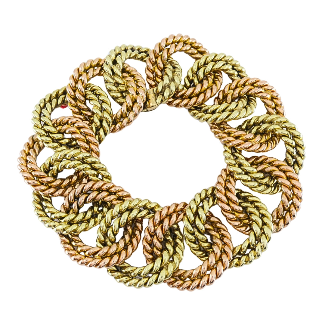 Verdura 14k Two-Tone Gold Rope Link Bracelet