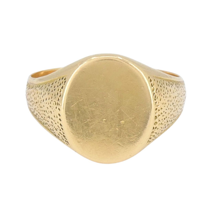 Vintage 18k Gold Un-engraved Signet Ring