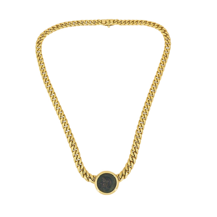 Bvlgari Vintage Bulgari Monete Necklace Bronze Ancient Coin 18k gold
