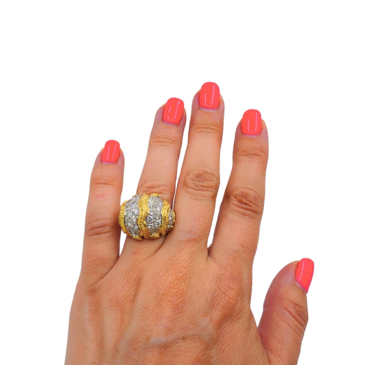 Vintage Diamond Dome Ring 18k Gold