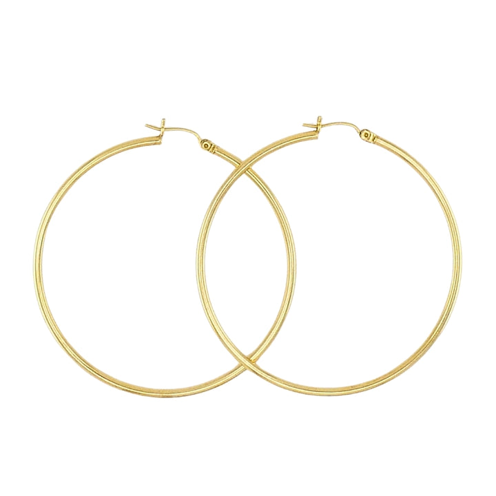 Hoop Earrings 14k Gold Wire Earrings Medium Size