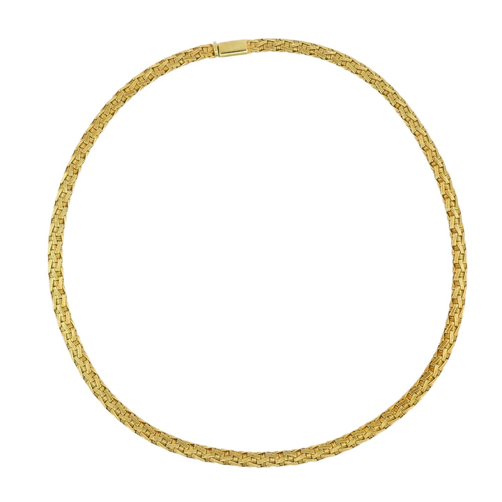 Herco Italian 14k Gold Collar Necklace Woven Design