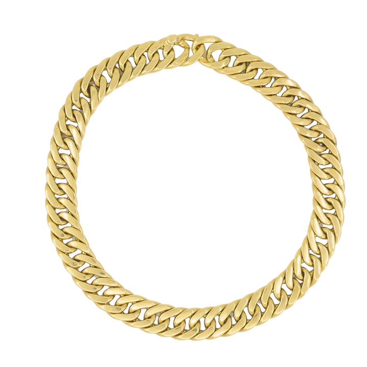 Vintage Carlo Weingrill Necklace 18k Gold Flat Curb Link Necklace