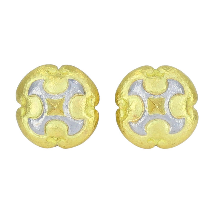 Vintage Trent 18k Gold Platinum Clip-on Earrings