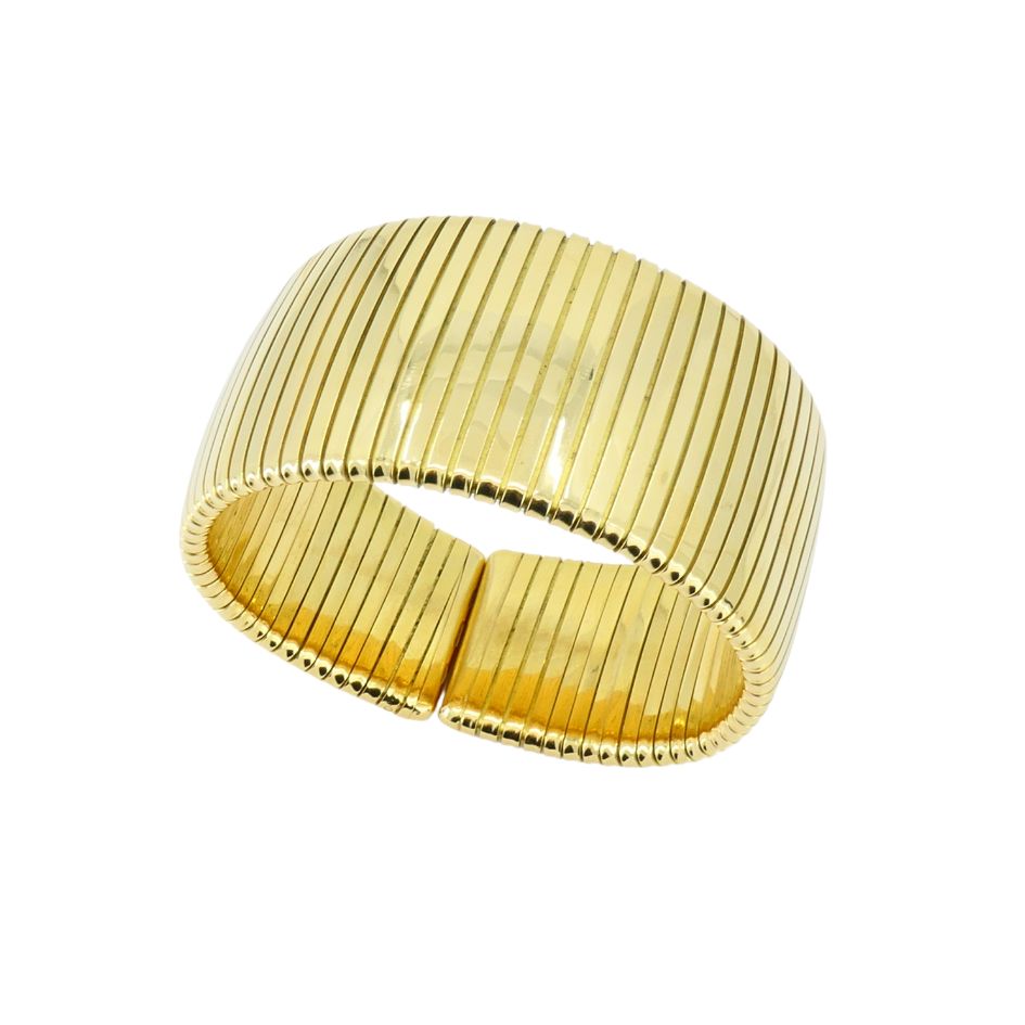 Vintage Carlo Weingrill 18k Gold Cuff Bracelet