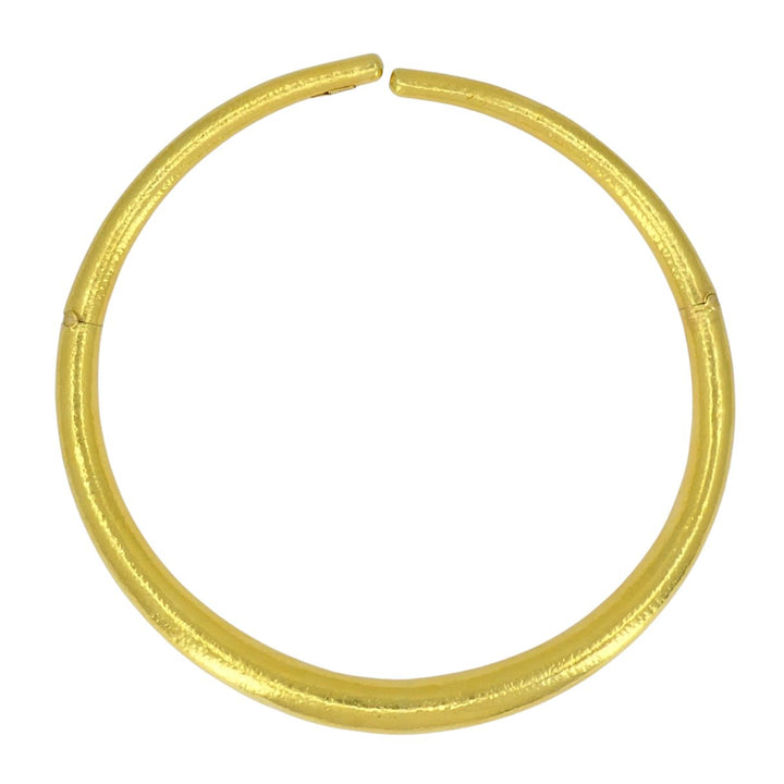 Vintage Greek 18k Hammered Gold Mechanical Collar Necklace