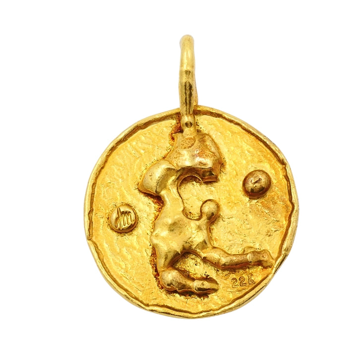 Jean Mahie 22k Gold Sculptural Abstract Pendant