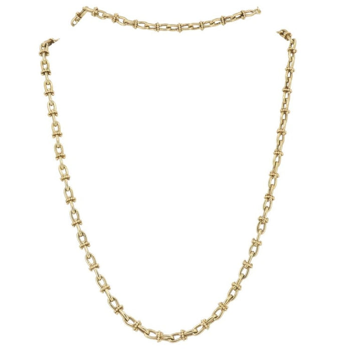 Vintage 14k Gold Nautical Chain Necklace Mariner Link Design