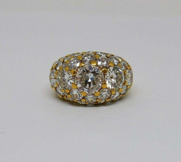 Vintage Yellow Gold Diamond Cocktail Dome Ring