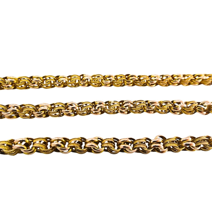 Antique Chain 10k Gold Textured Rope Necklace