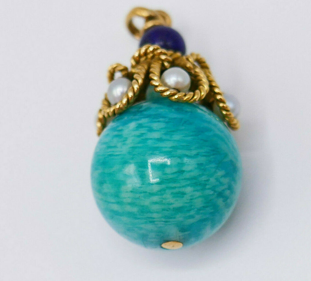 Vintage Amazonite Ball Pendant