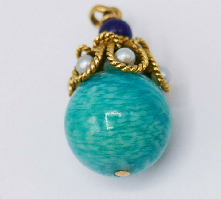 Vintage Amazonite Ball Pendant