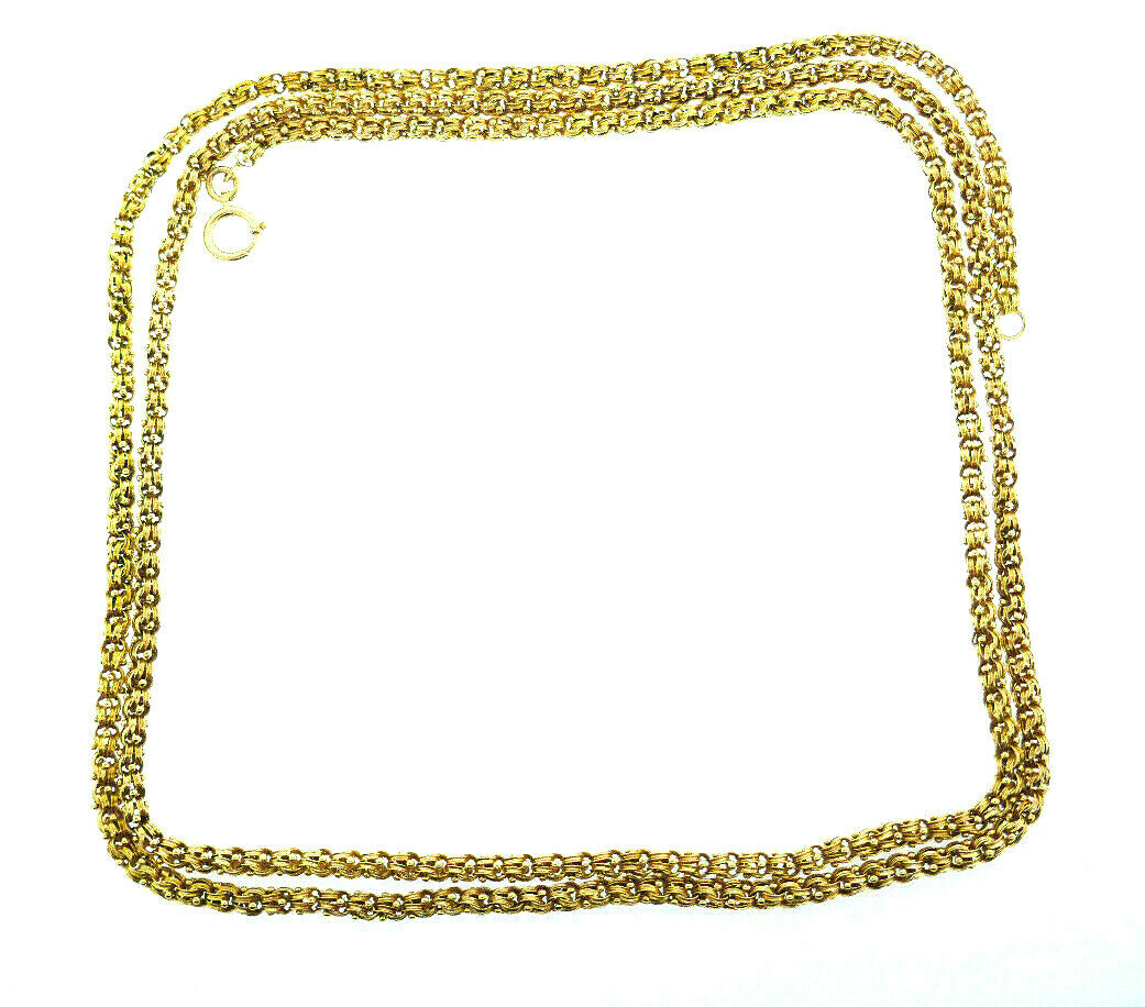 Vintage 14k Yellow Gold Long Chain Necklace