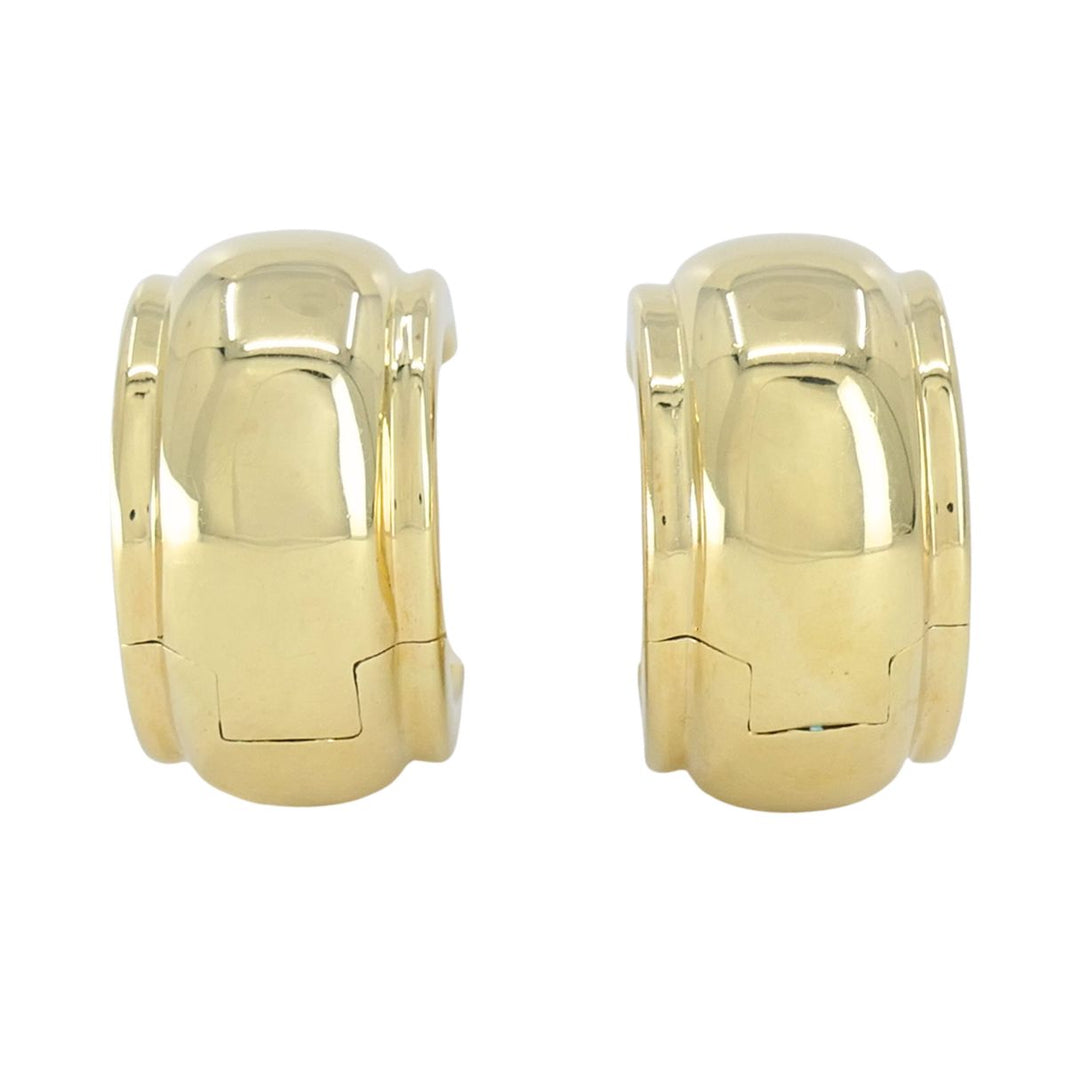 Tiffany & Co. Italian 18k Yellow Gold Wide Hoop Earrings