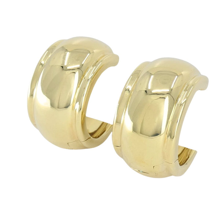 Tiffany & Co. Italian 18k Yellow Gold Wide Hoop Earrings