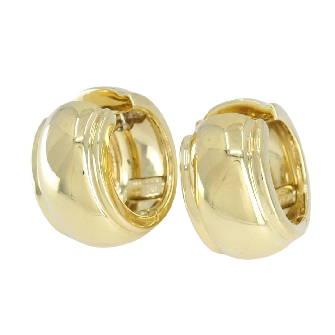 Tiffany & Co. Italian 18k Yellow Gold Wide Hoop Earrings