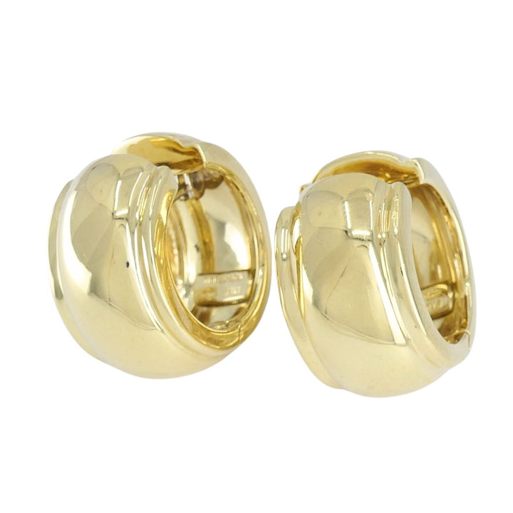 Tiffany & Co. Italian 18k Yellow Gold Wide Hoop Earrings