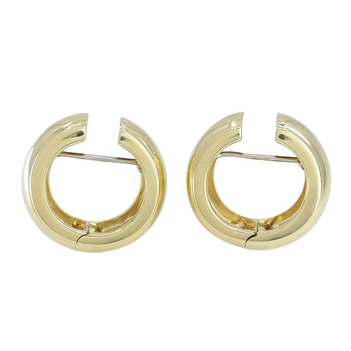Tiffany & Co. Italian 18k Yellow Gold Wide Hoop Earrings