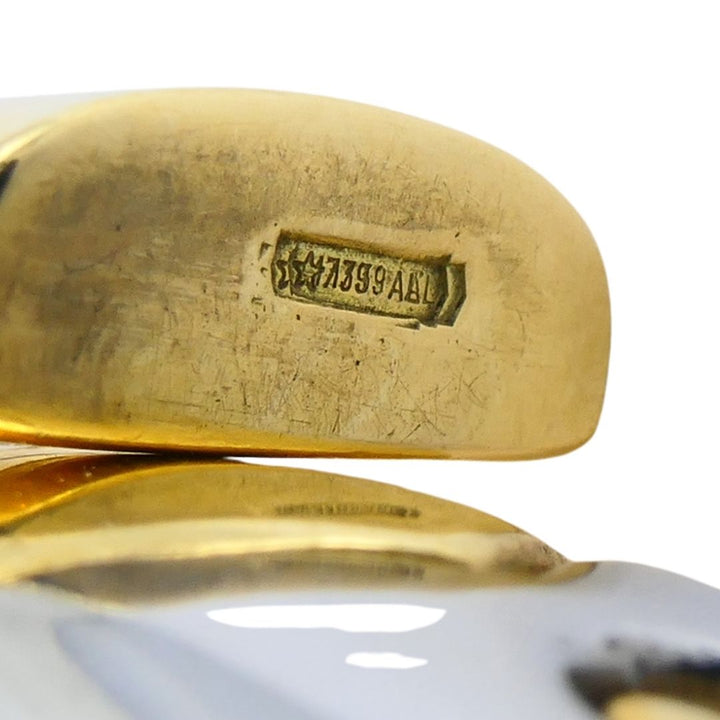 Vintage Bvlgari 18k Gold Steel Alveare Cuff Bracelet