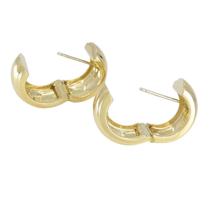 Tiffany & Co. Italian 18k Yellow Gold Wide Hoop Earrings