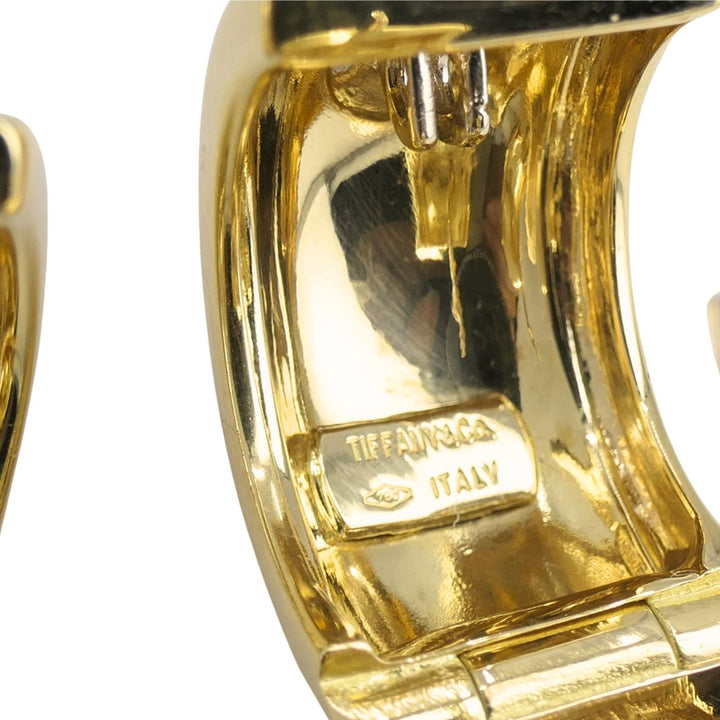 Tiffany & Co. Italian 18k Yellow Gold Wide Hoop Earrings